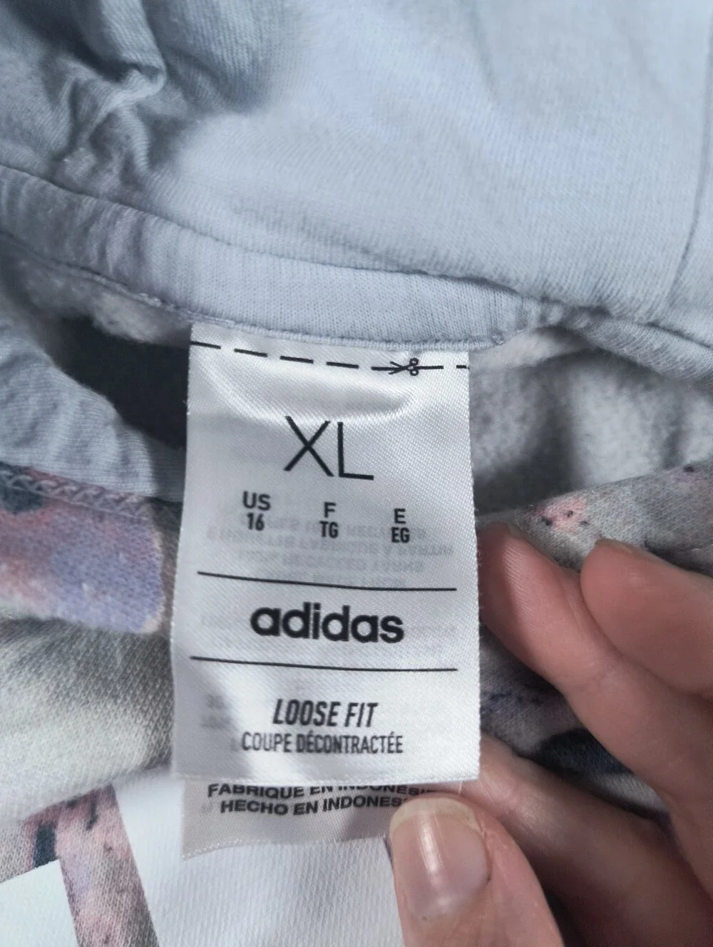 Adidas girls XL 16 pastel splash hoodie sweatshirt